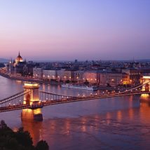 Budapest skyline at night