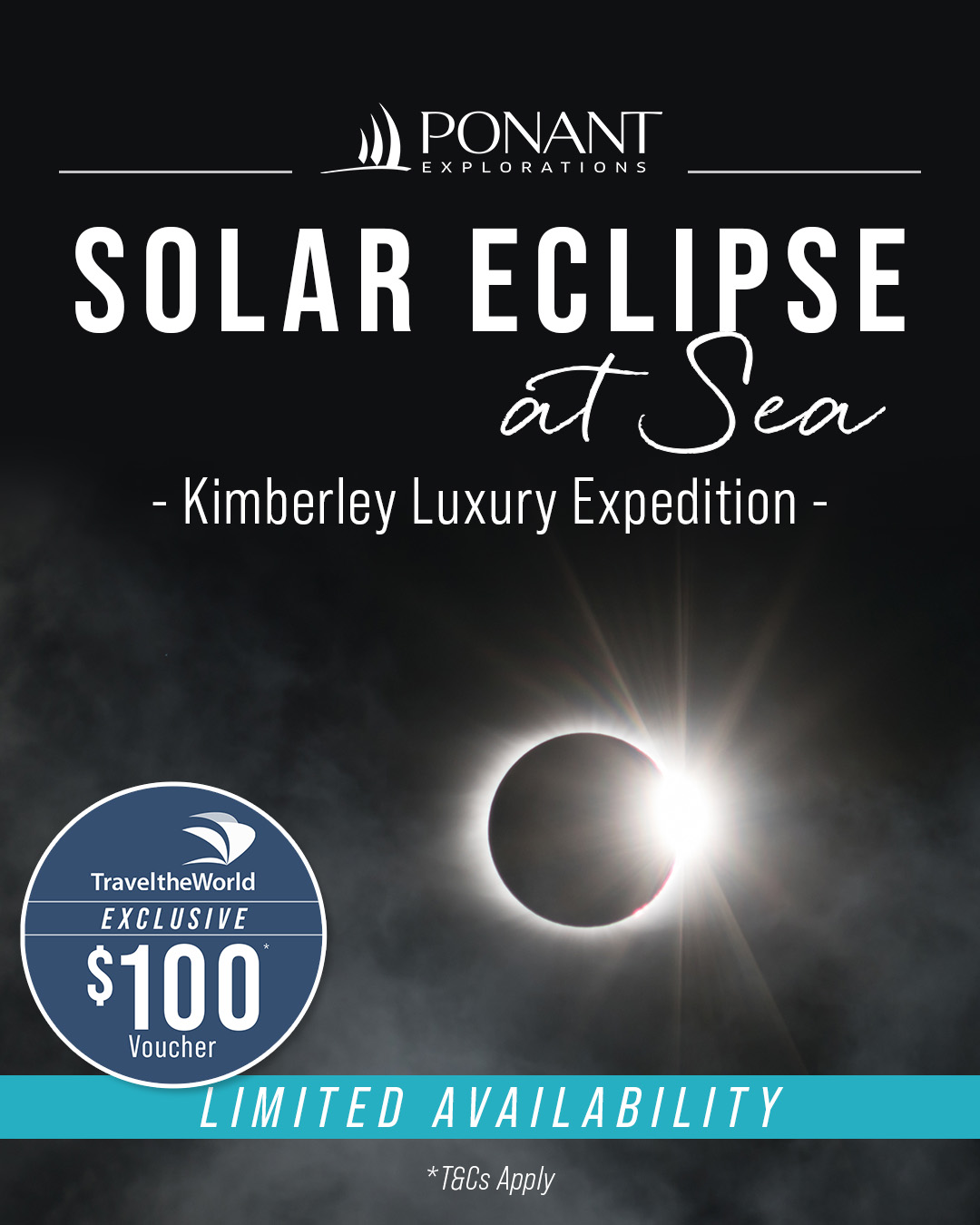 PONANT Kimberley Solar Eclipse with Travel the World